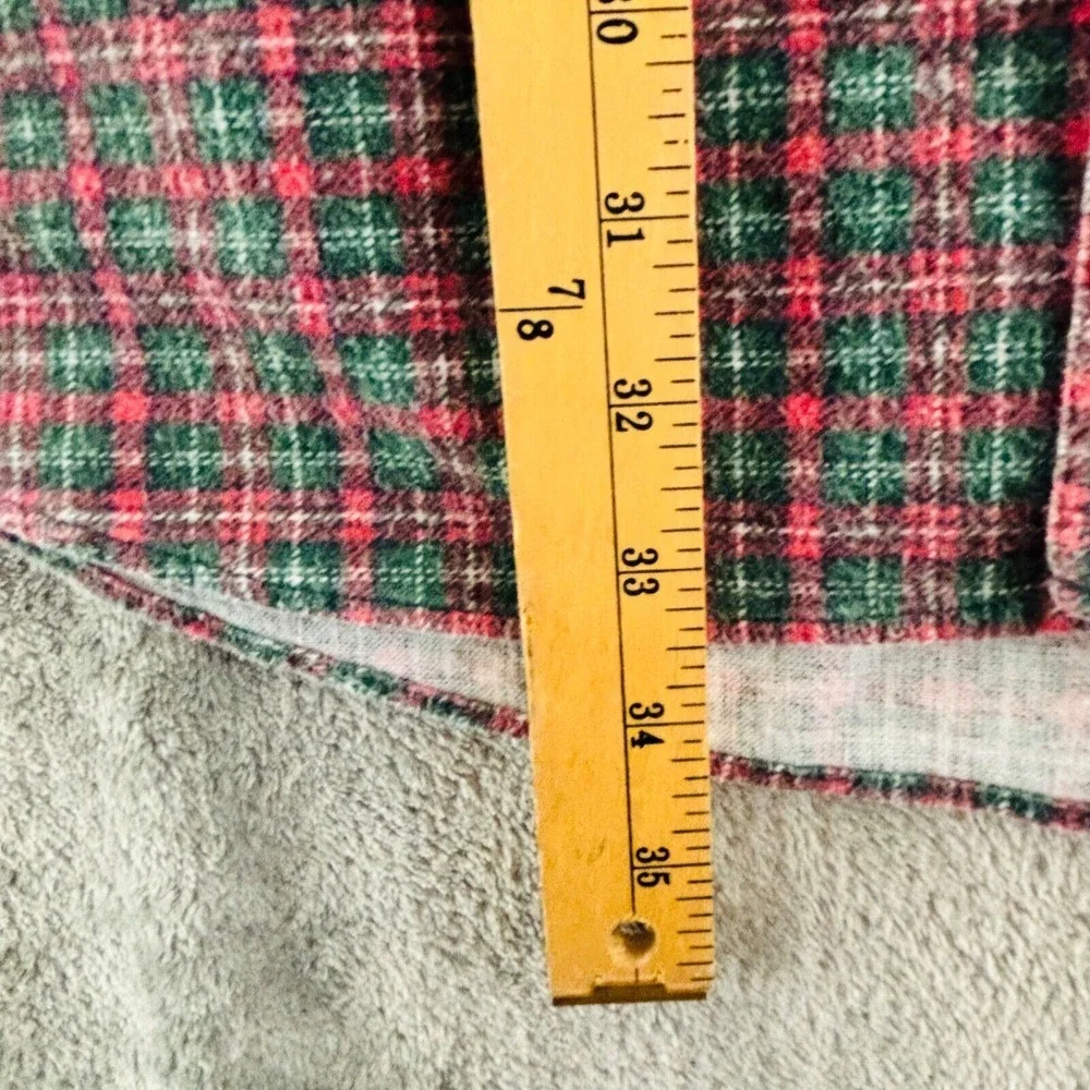 Vintage J.Crew Flannel Shirt Mens XLT Red Green Plaid Long Sleeve Button Oarsman